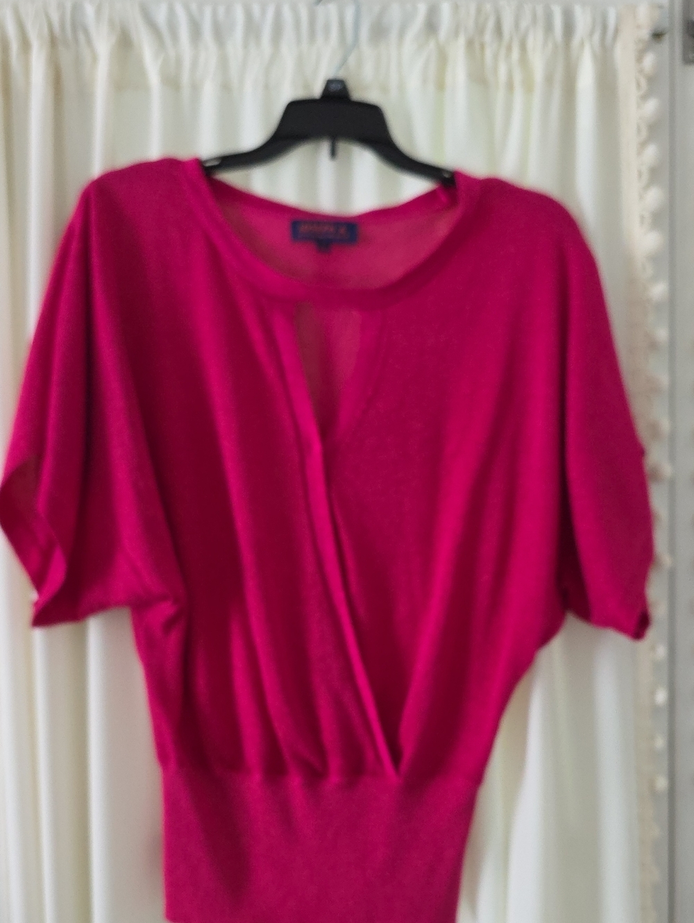 Joseph Hot Pink V-Neck Dolman Sleeve Sweater